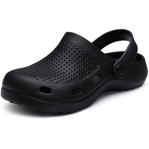 Beslip Garden Clogs for Womens Mens Arch Support Unisex Garden Shoes Comfort Slip-on Sandals BK-230 Black Cover