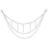 Taille de la ceinture à chaîne:taille de la ceinture à chaîne de pantalon environ 17.3 pouce (44.1cm ), chaîne à trois couches en argent, qui peut être facilement attaché à votre pantalon.