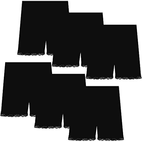 ORPAPA Girl's Sporty horts Cotton Pack of 6 Safety Underwear Panty Dress, Black, 8-10 Years Cover