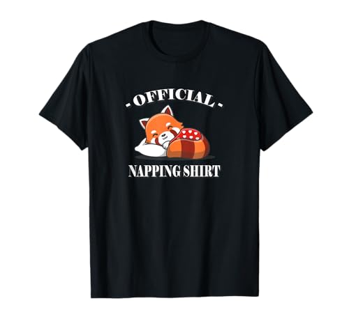 Cute Official Napping Shirt Red Panda Lover Camiseta