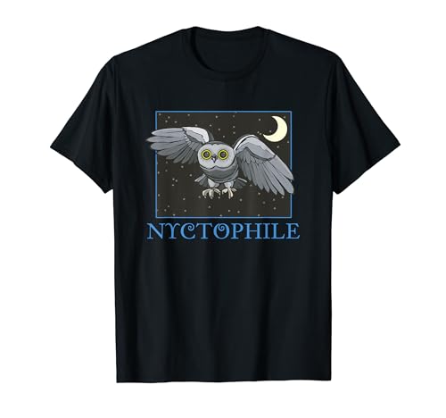Nyctophile Saw-Whet Owl Loves The Night Birder Owl Lover T-Shirt