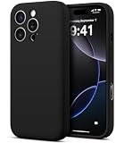 AOTESIER for iPhone 16 Pro Silicone Case with Flat Back – Black