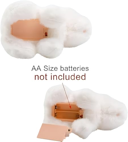 Image of Battery Operated Walking Rabbit Plush Toy with Moving Ears and Sound, AA Battery Powered, On /Off Switch