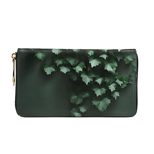 Green Creeper Women's Wallet Long Zip Around, Premium Vegan Leather Wallet with 12 Card Holders, Large Capacity,Gift Ready Packaging2