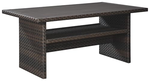 Signature Design by Ashley Outdoor Easy Isle Multi-Use Resin Wicker Patio Table, Dark Brown - image 1