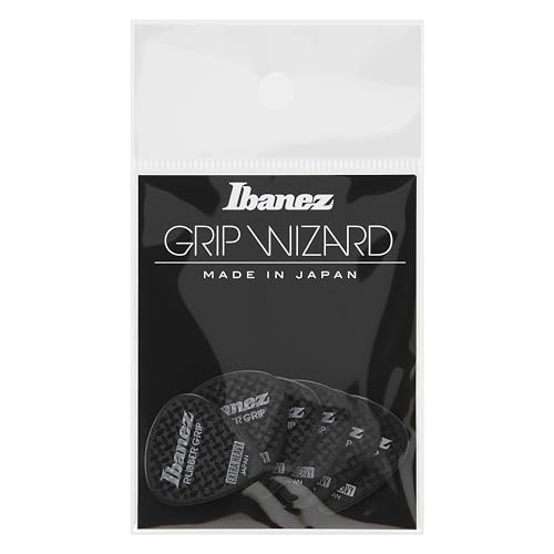 Ibanez Flat Pick PPA16XRG-BK - Juego de 6 púas (agarre de goma, 1,2 mm)