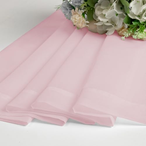Image of OVZME Blush Pink Sheer Curtains 120 Inches Long 2 Panels - Soft Light Filtering Window Sheer Panels for Living Room /Bedroom, Top Dual Rod Pocket, 1 Pair, Each 42Wx120L Inches