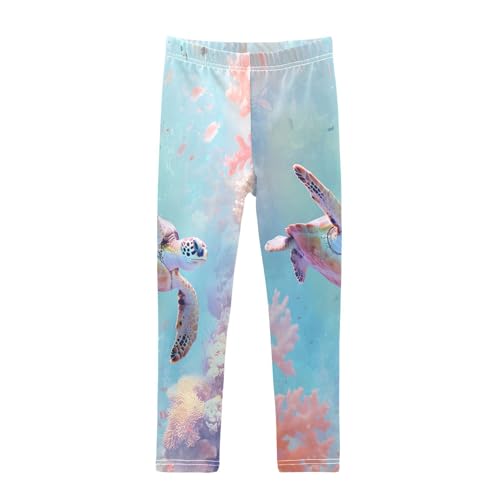 Toddler Girls Leggings Printed Yoga Pants Leggings Marine Turtle for Kids