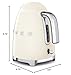 SMEG 50's Retro Style 7 Cup Electric Water Kettle with Automatic Shutoff, Removable Base, and Water Indicator, KLF03CRUS, Cream
