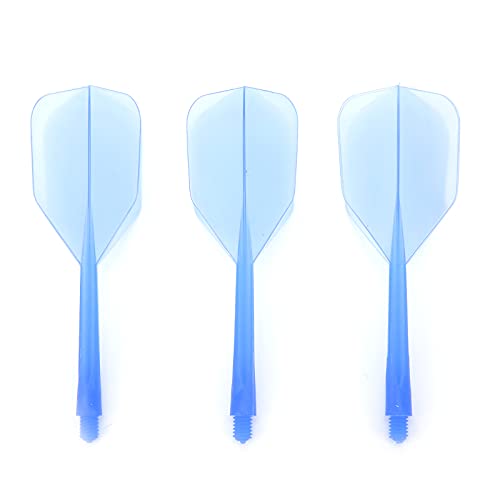 meskel Dart Shafts and Flights Integrated Standard Shape Anti Break Integrated Transparent Dart Shaft and Flights 3 Pcs 2BA (Blue)