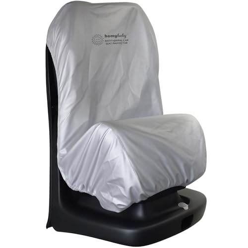 HOMYBABY® Funda Antitérmica Silla Coche Bebe ANTI UV   Universal y Ajustable Grupos 0 1 2 3   Reduce hasta 25°C   Protector Silla Infantil (Silver, X1)