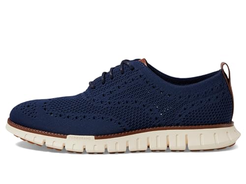 Cole Haan Mens Zerogrand Remastered Stitchlite Wing Tip Oxford, Marine Blue/Ivory, 10-M US