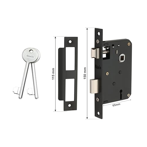 Image of Alwin PP07 BG, 7 Inch Iron Mortise Lockset, Single Action 6Levers Locking Mechanism with 2 Unique Combination Keys, Used in Left /Right Handed Doors in Home, Office, Hotels, Industries etc