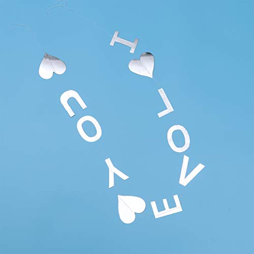 STOBOK 5 Peças de Decoração de Guirlanda Do Dia Dos Namorados Eu Te Amo Pendurado Banner Papel Glitt