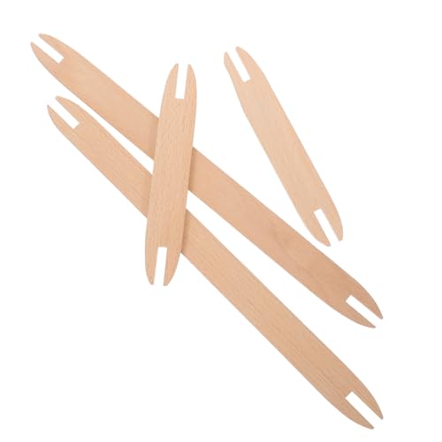 Beatifufu DIY Weaving Tool Kit 4pcs Wooden Knitting Shuttle Weaving Stick for Beginners