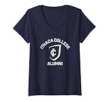 Womens Ithaca College Bombers Arched Alumni V-Neck T-Shirt
