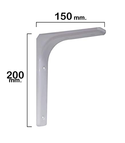 WOLFPACK LINEA PROFESIONAL 21080530 Palomilla Reforzada Blanca 200x150 mm, 200 x 150 mm