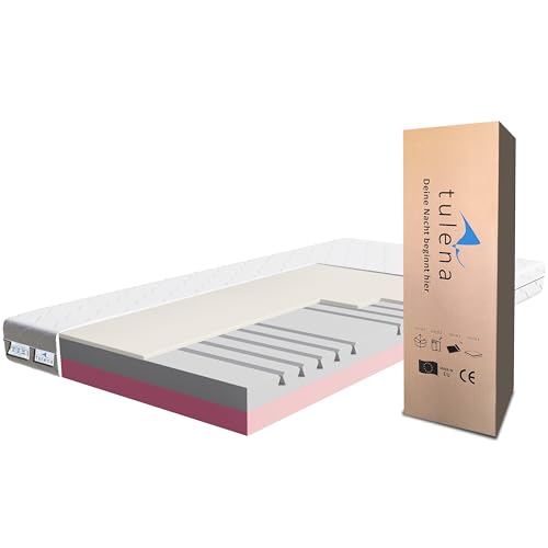 TULENA NOX Matratze 100x200 Komfortschaum weich H1 + H2 Comfort 16 cm Probeschlafen inkl. Wendematratze Antibakterieller Bezug mit Reißverschluss