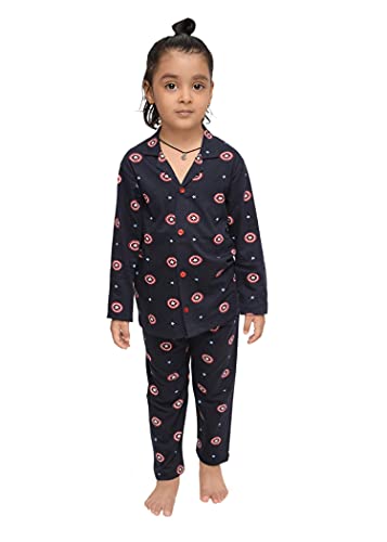 Image of 3BROS Kid's Pure Cotton Full Sleeves Night Suit /Dress for Boys /Girls Full Pajama & Top Sleep Suit Combo Set