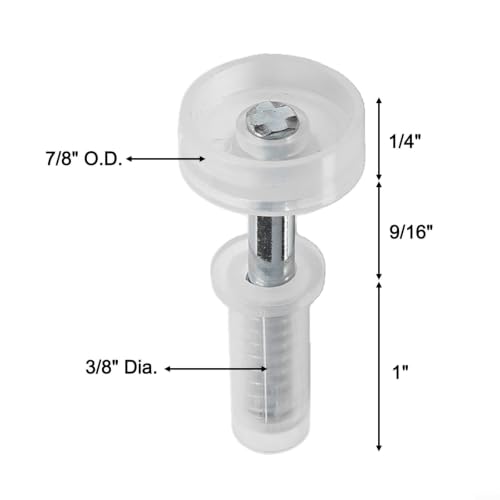 Kit de Herrajes para Puerta Plegable 8 piezas Ruedas Guía Superior de 3/8 Pulgadas - Piezas de Repuesto de Nylon y Metal para Puertas de Clóset Plegables miniatura 6