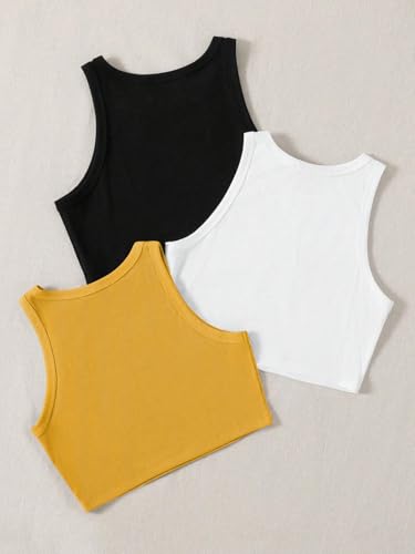 Image of Tops for Women Crop Top for Women's Tank Activewear Tee Sports Western Casual Cotton Camisole Pack of 3 Combo