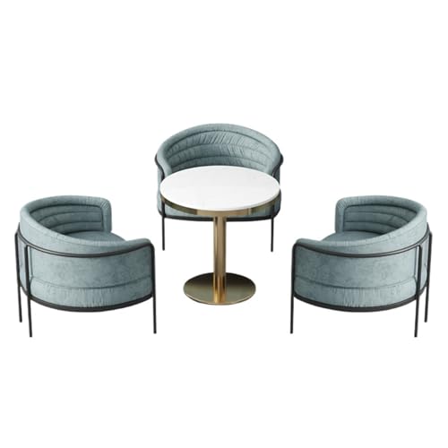 MPLFHSYOS Juego De Mesa Nordic Rock: Sillas De Metal con Sofás De Lujo For Hotel, Cafetería, Restaurante, Bistró, Conjunto De Muebles Comerciales Duraderos(H)