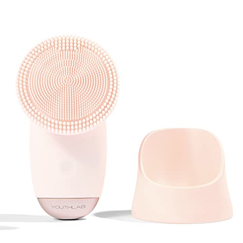 SoniGlow Silicone Facial Cleansing Brush – Electric Vibrating Skincare Scrubber Tool for Deep Pore Cleansing, Gentle Massage, Makeup Removal, Waterproof and Rechargeable (Pink)