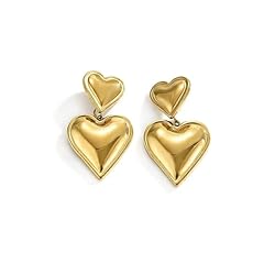 C1:gold heart earrings
