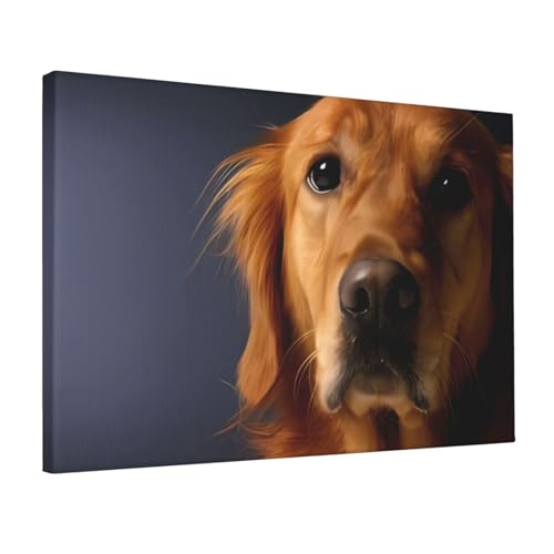 Art mural Golden Retriever impression sur toile de qualite superieure 30 x 45 cm