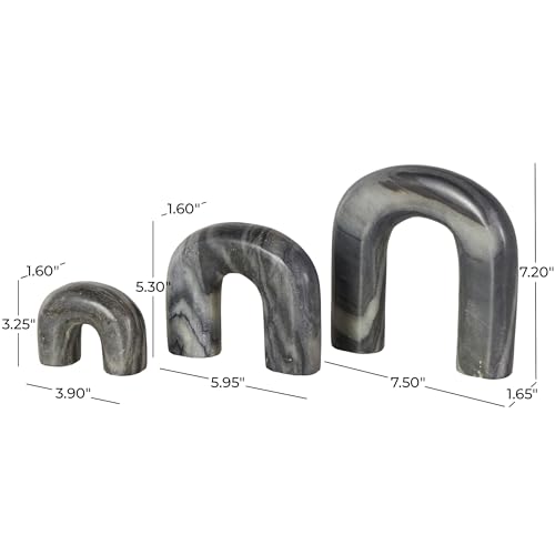 Escultura decorativa abstracta de mármol negro set 3 miniatura 5