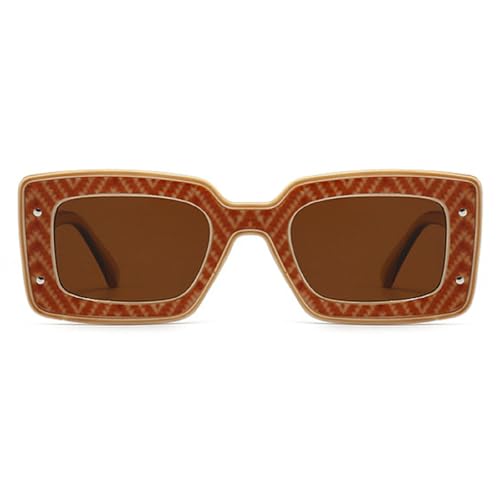Image of Fashion Square Sunglasses For Women Men Rivet Decoration Luxury Ladies Sun Glasses UV400 Shades Lady Leopard Eyewear
