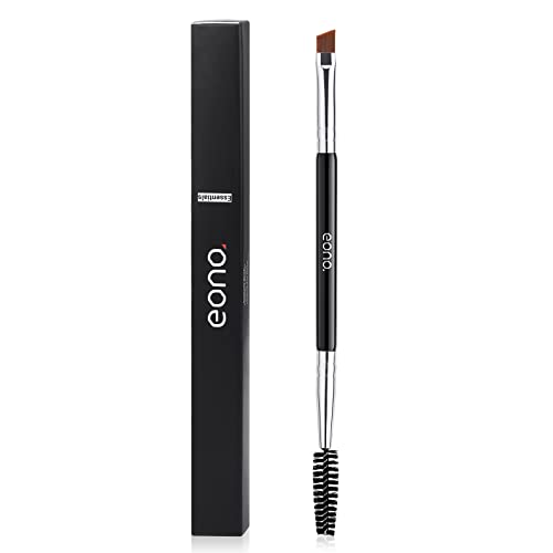 Eono アイブロウブラシ 眉ブラシ 1本2役 スクリューブラシ デュアルタイプアイブロウコーム ダブルエンドアイブロウブラシ スマッジタイプ ファッションブロウ 眉 ブラシ まゆブラシ メイクブラシ メイク道具 ブラシ 化粧道具 ブラシ 柔らかい 描きやすい ブラック
