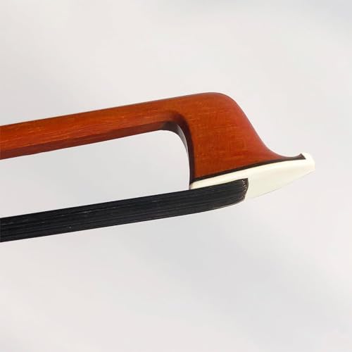 Image of Mozart Professional 4 /4 Brazilwood Violin Bow - Ebony Frog, Black Horsehair, Balanced Lightweight Design for Students & Advanced Players