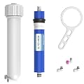 MewMore 75 GPD RO Membrane Filter with Housing, Replacement Reverse Osmosis Membrane Fit Home Under Sink RO Drinking Water Filter Purifier Filtration System with Wrench, 1/4" Fitting, Check Valve