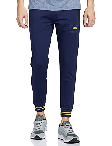 Image of Spykar Men's Mid Rise Regular Fit Track Pants