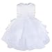 FEESHOW Baby Girls Organza Ruffle Wedding Party Christening Baptism Flower Dress White 12-18 Months