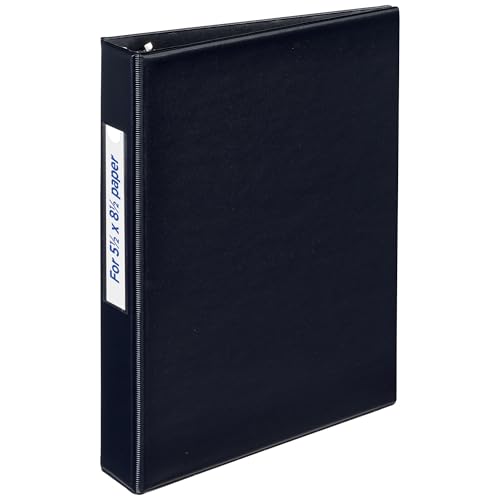 Avery Mini 3 Ring Binder, Holds 5.5' x 8.5' Paper, 1' Round...