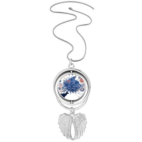 Collier couple d'élan ailes d'ange en argent pour amoureux