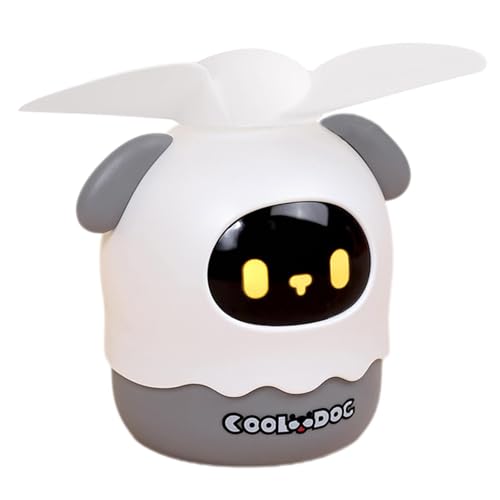 Ventilador portátil para viajes, pequeño ventilador recargable por USB con cordón, ventilador de perro para niños, lindo ventilador infantil con aspas de ventilador , ventilador de viaje para,