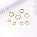 4 Pairs 316L Stainless Steel Small Silver Black 6mm/8mm/10mm/12mm Hoop Earrings 14K Gold Plated Hypoallergenic Huggie Hoop Earrings for Women Men (4pairs-gold-6/8/10/12mm)