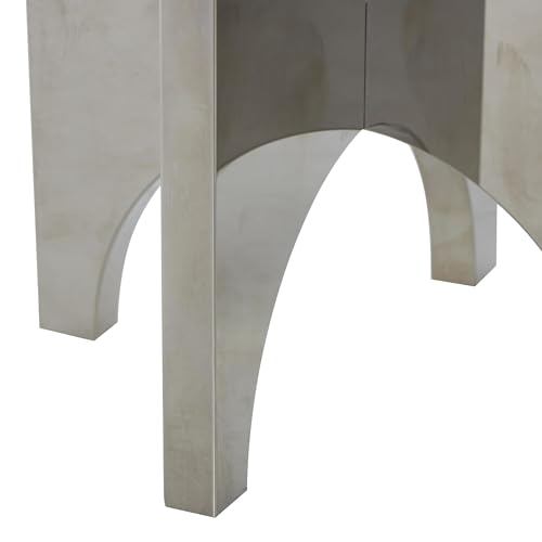 Escultura decorativa geométrica de vidrio plateado 5x5x8 in miniatura 4
