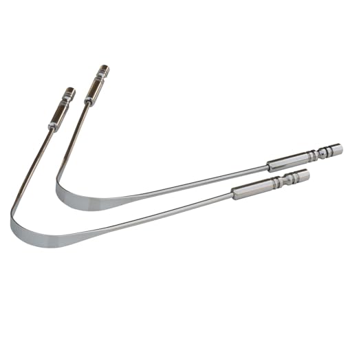 Set di 2 pulisci lingua in acciaio chirurgico, raschietto per lingua in acciaio inox