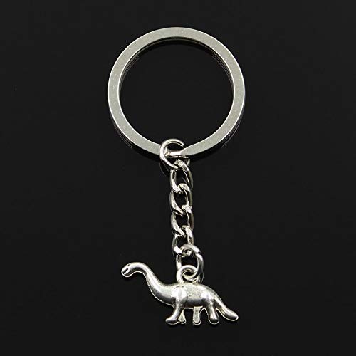 Key Chains - Fashion 30mm Key Ring Metal Key Chain Keychain Jewelry Antique Silver Plated Dinosaur Brontosaurus 2712mm Pendant - by ptk12-1 PCs