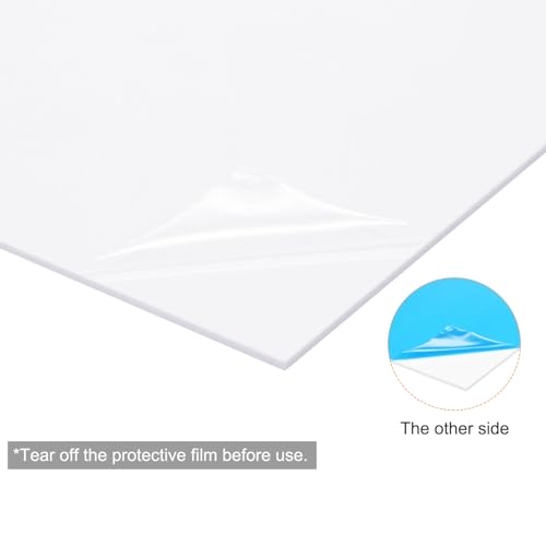 Image of MECCANIXITY ABS Plastic Sheet 12 Inch x 12 Inch x 0.06 Inch ABS Styrene Sheets for Building Model DIY Crafts Panel White 6 Pcs