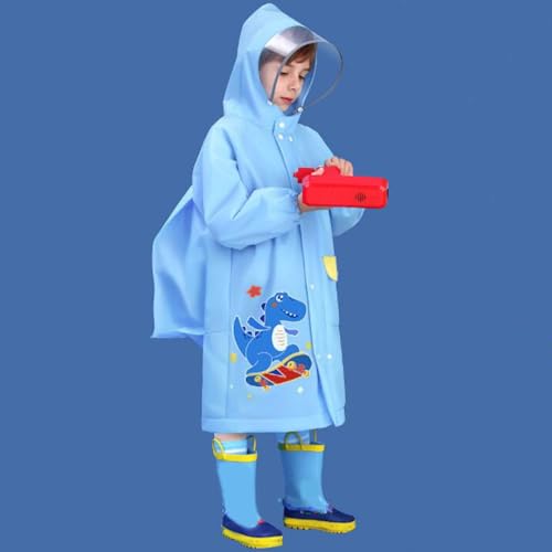Kids Boys Girls Rain Jacket Poncho with Hood Dinosaur Pattern Raincoat Disposable Portable Outdoor Pocket2