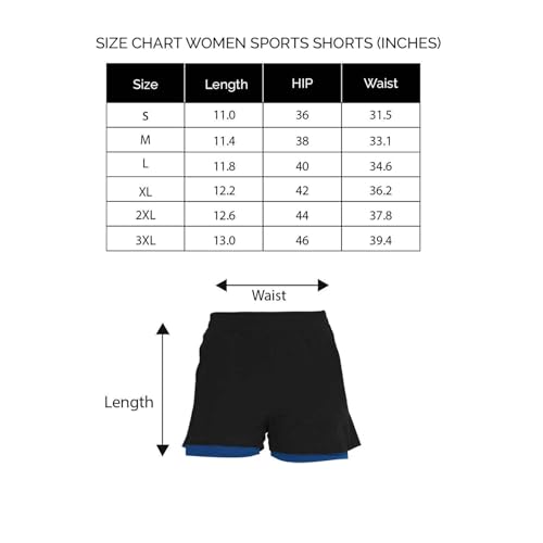Image of CHKOKKO Gym Shorts for Women Workout Sports Running Quick Dry Fit Double Layer Inner Compression with Pockets Breathable Lightweight Wear