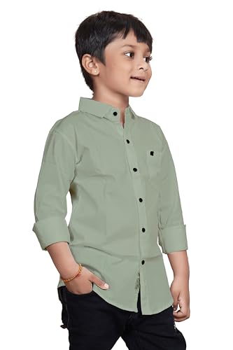 Image of Sky Pearl Boys Spread Collar Casual Full Sleeve Shirt