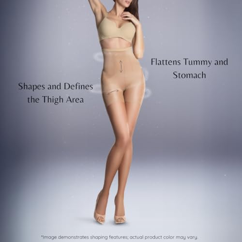 PENTI Control Top Tights | Maximum Tummy Control Pantyhose 100 Den High Waist & 15 Den Sheer | Shaping Sheer Hose2