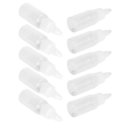 Brrnoo Botella de Pigmento Squirt de 30 Ml PP, con Gran Capacidad y Escala, 10 Piezas de Contenedores de Pintura de Aerógrafo para Agregar Pigmento