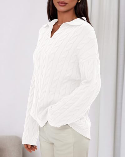 Image of BTFBM Women's Oversized Sweaters Fall Fashion Clothes 2025 Trendy Knit Pullover Casual Long Sleeve V Neck Sweater Jumper Tops